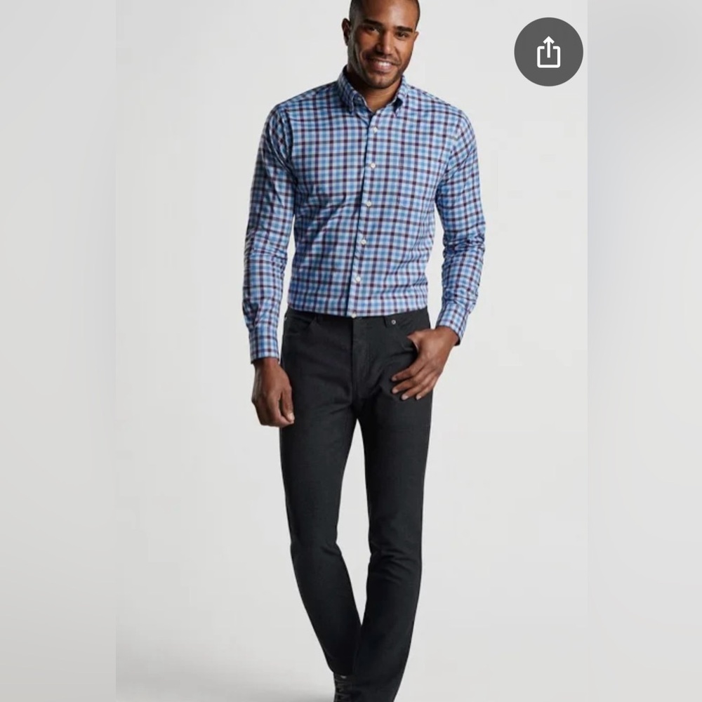 Peter Millar- Mountainside Flannel 5 Pocket Pants- Charcoal- 36- Like‎ New!!!